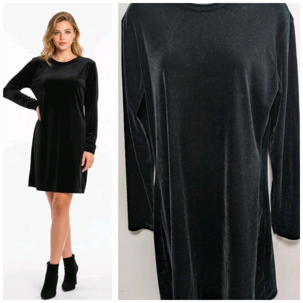 Old Navy Dress XL Velour/Velvet Stretch Dress Y2K Inspired Retro Whimsigoth